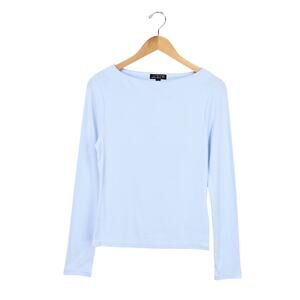 J.Crew Fine Rib Boatneck Long Sleeve Top Light Blue Size Large NWT